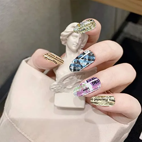 100 Sheets Nail Foil Transfer Sticker Kit, Bagvhandbagro Nail Art Decals Nail Foil Tips Starry Sky Laser Flower Leopard Print Adhesive Transfer Foils Stickers DIY Nail Art Decorations Nail Supplies