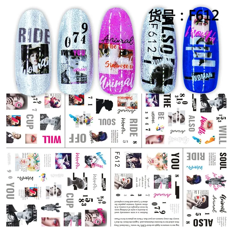 1Pcs Graffiti Designer Gel Polish Nail Sticker Decals Sliders Paper Nail Art Decoration Accessories Manicure Tattoos DIY