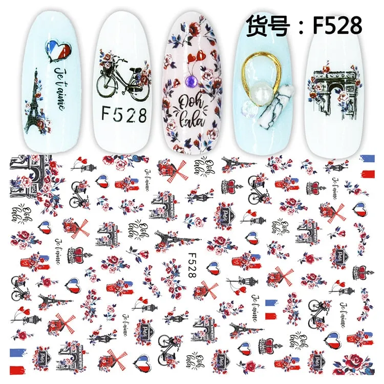 1Pcs Graffiti Designer Gel Polish Nail Sticker Decals Sliders Paper Nail Art Decoration Accessories Manicure Tattoos DIY
