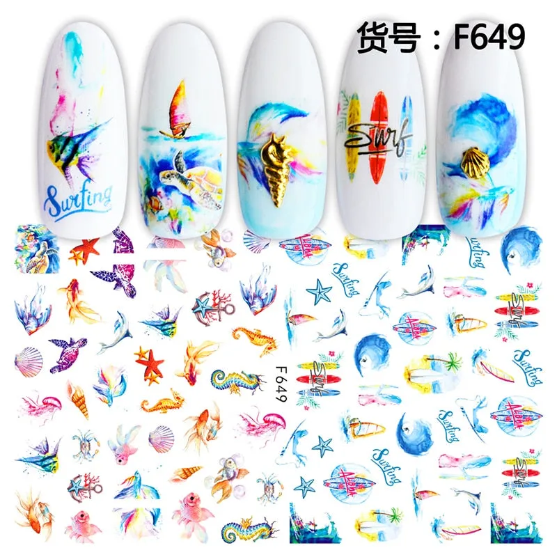 1Pcs Graffiti Designer Gel Polish Nail Sticker Decals Sliders Paper Nail Art Decoration Accessories Manicure Tattoos DIY