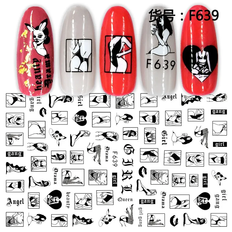 1Pcs Graffiti Designer Gel Polish Nail Sticker Decals Sliders Paper Nail Art Decoration Accessories Manicure Tattoos DIY