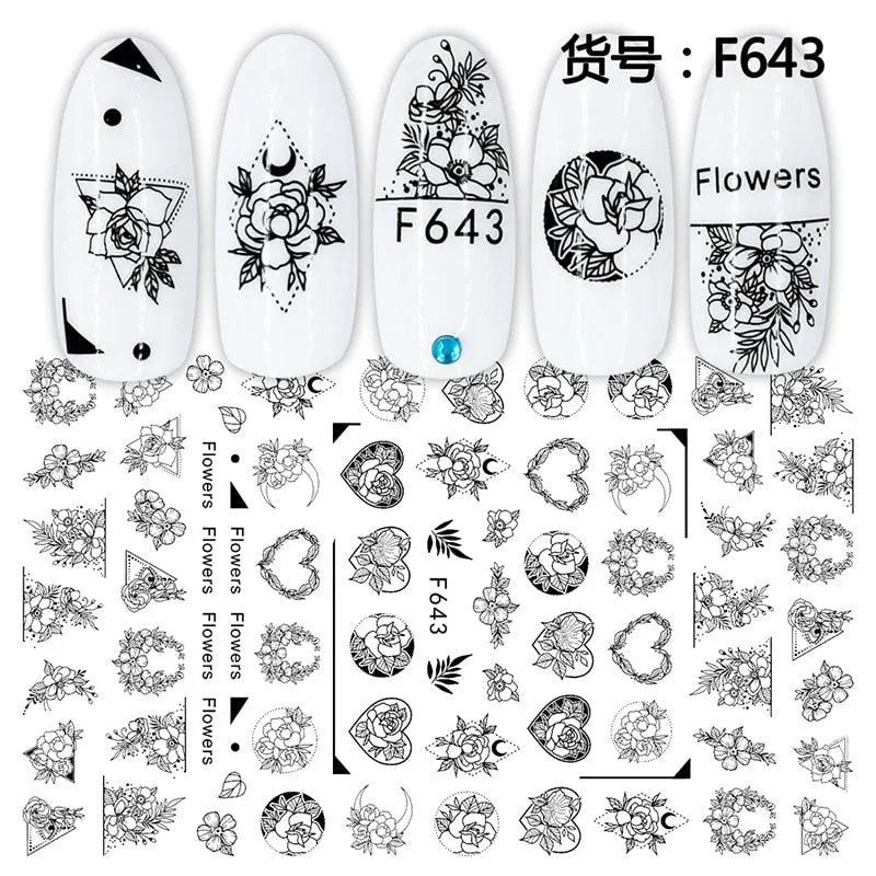 1Pcs Graffiti Designer Gel Polish Nail Sticker Decals Sliders Paper Nail Art Decoration Accessories Manicure Tattoos DIY