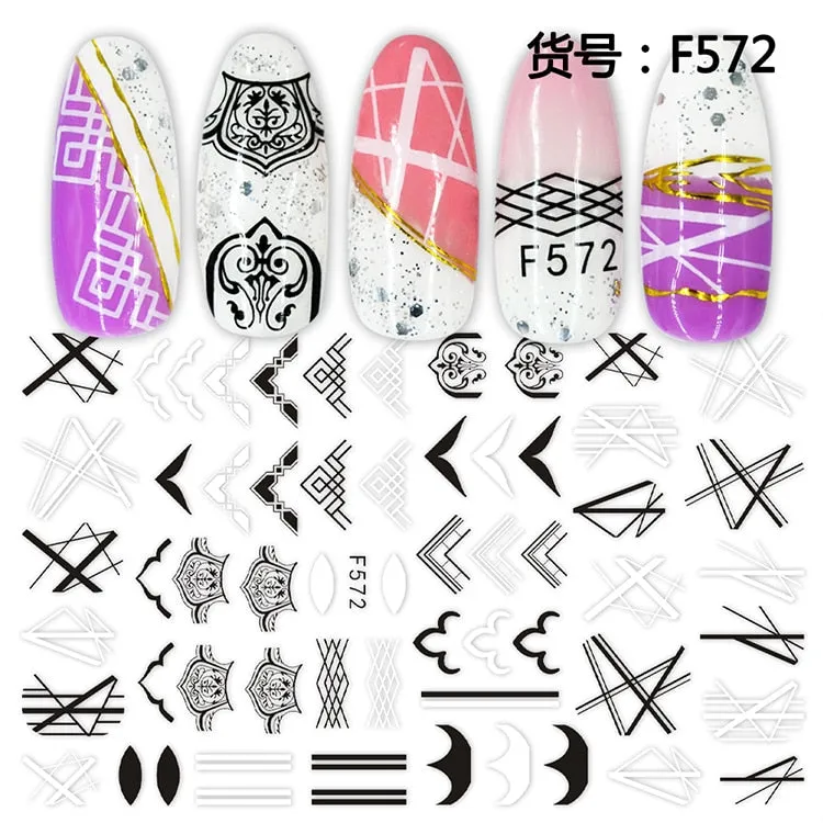 1Pcs Graffiti Designer Gel Polish Nail Sticker Decals Sliders Paper Nail Art Decoration Accessories Manicure Tattoos DIY