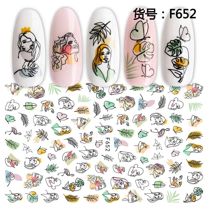 1Pcs Graffiti Designer Gel Polish Nail Sticker Decals Sliders Paper Nail Art Decoration Accessories Manicure Tattoos DIY