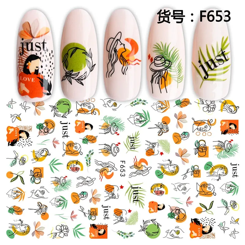 1Pcs Graffiti Designer Gel Polish Nail Sticker Decals Sliders Paper Nail Art Decoration Accessories Manicure Tattoos DIY
