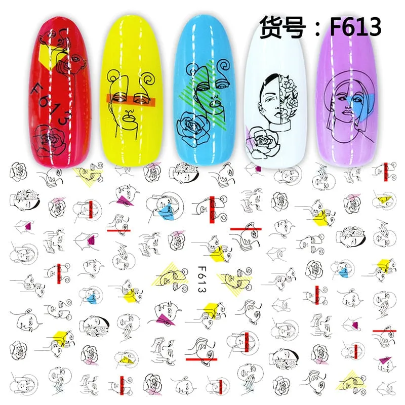 1Pcs Graffiti Designer Gel Polish Nail Sticker Decals Sliders Paper Nail Art Decoration Accessories Manicure Tattoos DIY