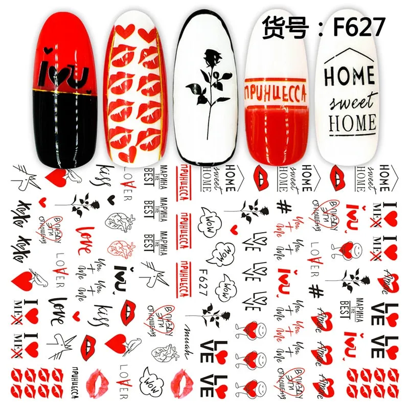 1Pcs Graffiti Designer Gel Polish Nail Sticker Decals Sliders Paper Nail Art Decoration Accessories Manicure Tattoos DIY