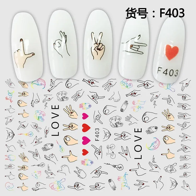 1Pcs Graffiti Designer Gel Polish Nail Sticker Decals Sliders Paper Nail Art Decoration Accessories Manicure Tattoos DIY