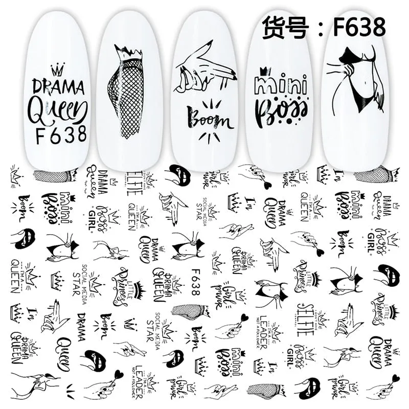 1Pcs Graffiti Designer Gel Polish Nail Sticker Decals Sliders Paper Nail Art Decoration Accessories Manicure Tattoos DIY