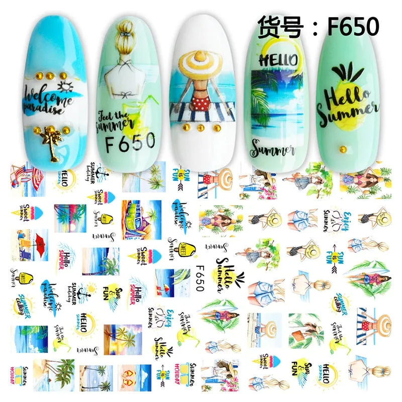 1Pcs Graffiti Designer Gel Polish Nail Sticker Decals Sliders Paper Nail Art Decoration Accessories Manicure Tattoos DIY