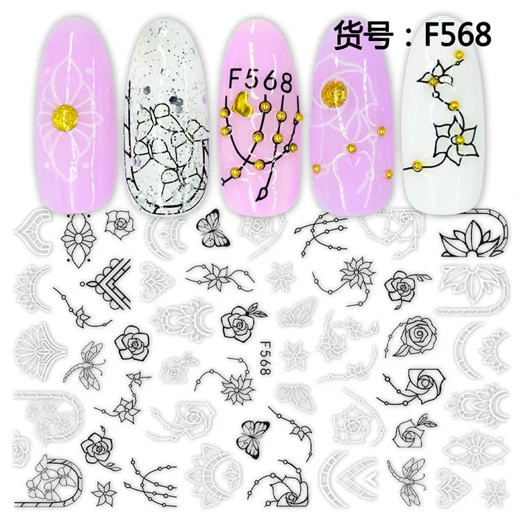 1Pcs Graffiti Designer Gel Polish Nail Sticker Decals Sliders Paper Nail Art Decoration Accessories Manicure Tattoos DIY