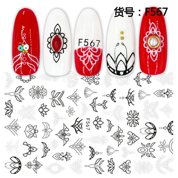 1Pcs Graffiti Designer Gel Polish Nail Sticker Decals Sliders Paper Nail Art Decoration Accessories Manicure Tattoos DIY