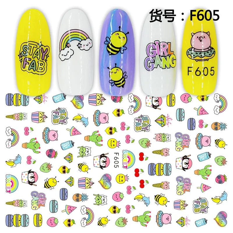 1Pcs Graffiti Designer Gel Polish Nail Sticker Decals Sliders Paper Nail Art Decoration Accessories Manicure Tattoos DIY