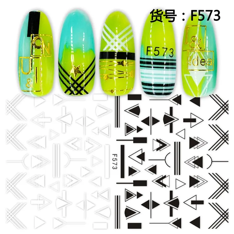 1Pcs Graffiti Designer Gel Polish Nail Sticker Decals Sliders Paper Nail Art Decoration Accessories Manicure Tattoos DIY