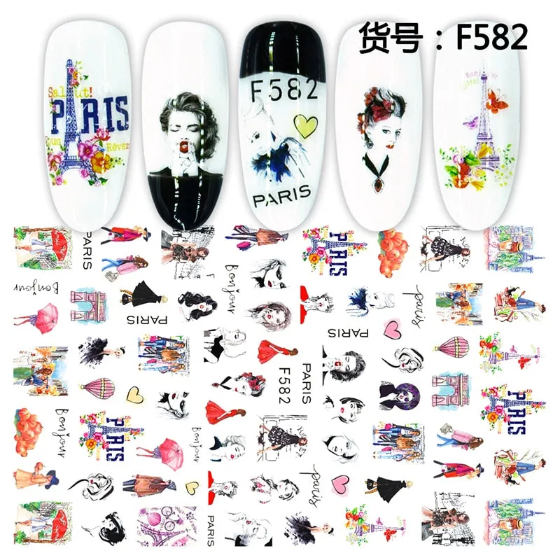 1Pcs Graffiti Designer Gel Polish Nail Sticker Decals Sliders Paper Nail Art Decoration Accessories Manicure Tattoos DIY
