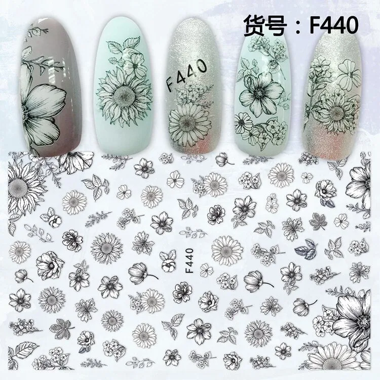 1Pcs Graffiti Designer Gel Polish Nail Sticker Decals Sliders Paper Nail Art Decoration Accessories Manicure Tattoos DIY