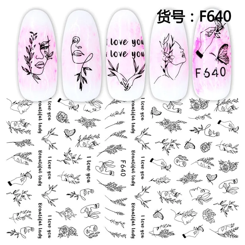 1Pcs Graffiti Designer Gel Polish Nail Sticker Decals Sliders Paper Nail Art Decoration Accessories Manicure Tattoos DIY
