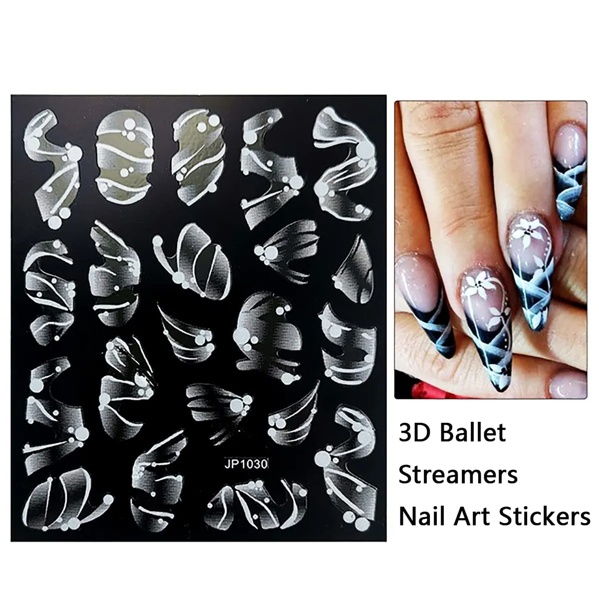 3D Flower Nail Art Stickers Rose Nail Stickers French Manicure Stickers Nail Stickers for Nail Art Self Adhesive Rose Streamer Cherry Blossom Designer Nail Stickers for Women