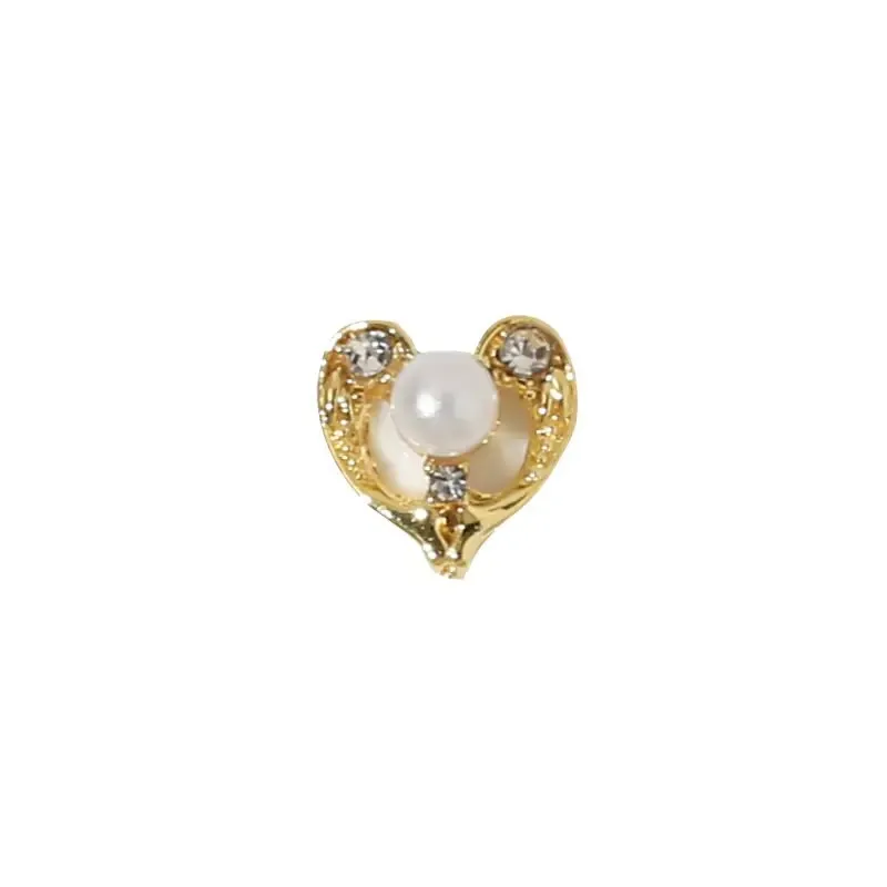 3D Golden Heart Nail Art Decals | Metal Charms Kits Love Metallic Art Stickers DIY Studs Decoration