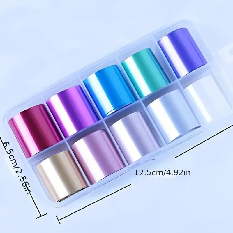 40 Rolls Nail Art Foil Adhesive Transfer Sticker Tips | Nail Art Stickers Tips Wraps Foil Transfer Adhesive Glitters Acrylic DIY Decoration