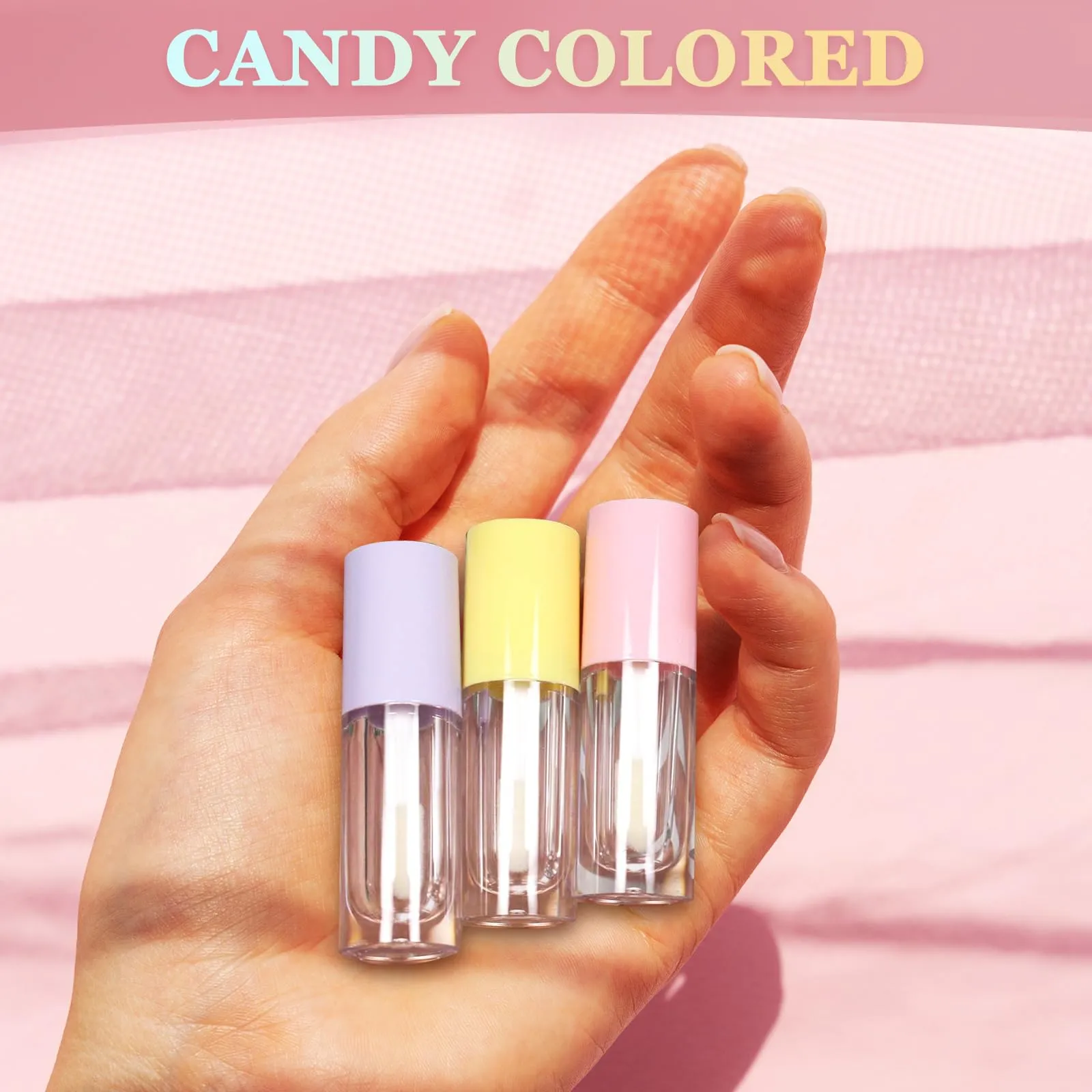 50pcs 2.5ml Empty Lip Gloss Containers Lip Gloss Tubes with Wand Cute 0.08oz Clear Refillable Lipgloss Making Supplies Kit for DIY Makeup  2pcs Syringes