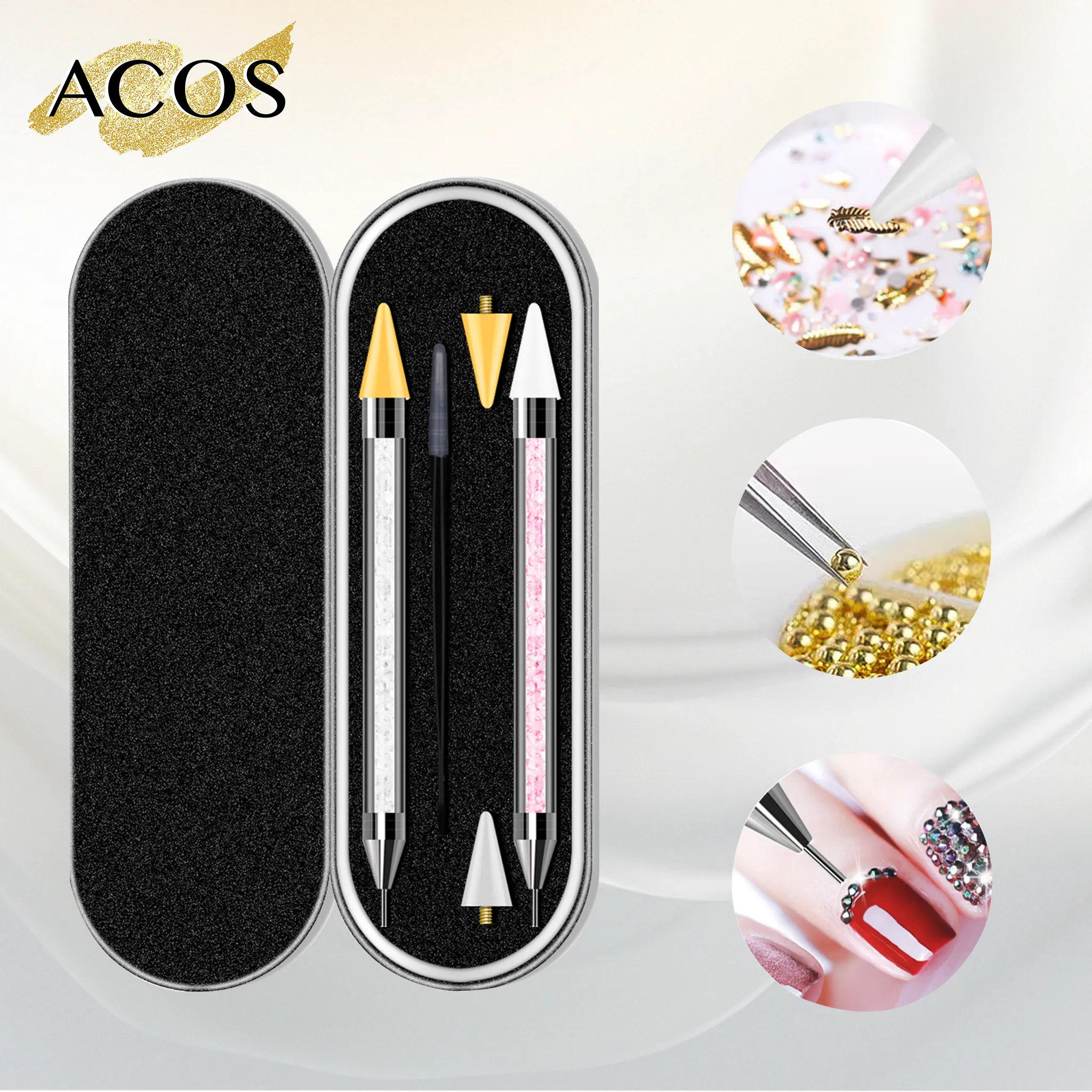 ACOS Dual-ended Nail Rhinestone Studs Picker (2pcs/pack)