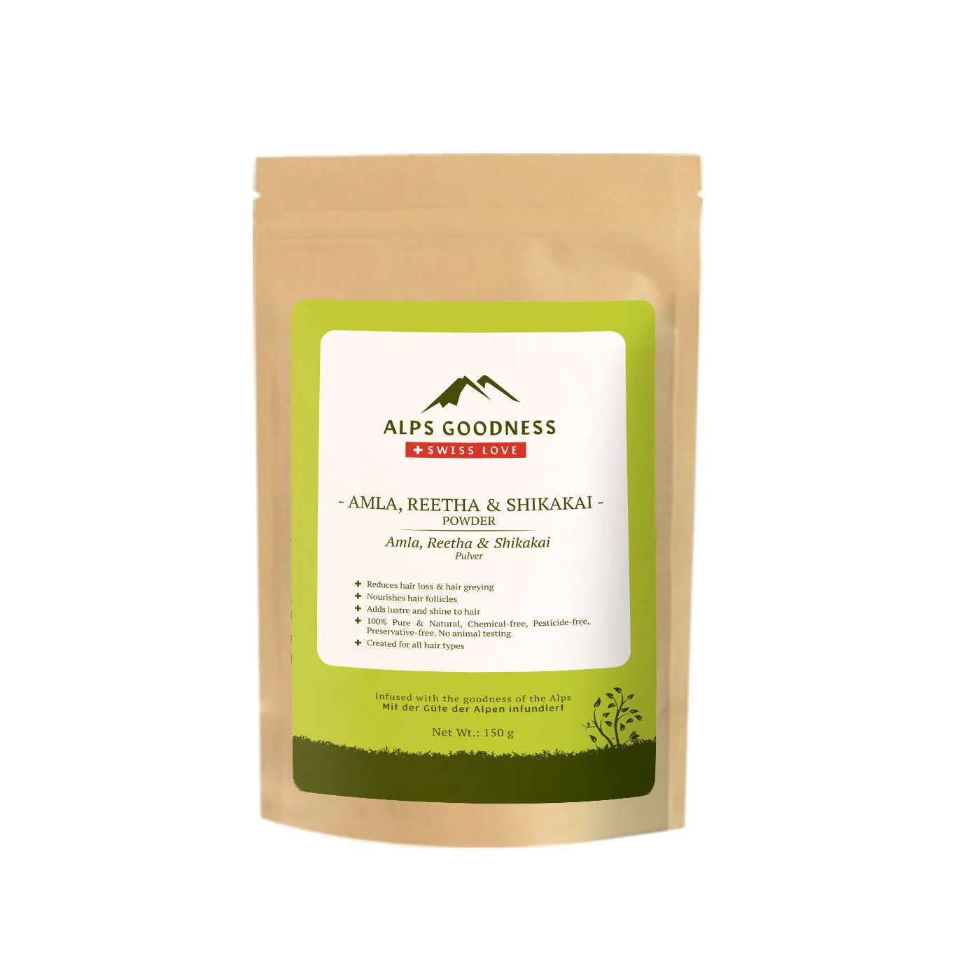 Alps Goodness Amla Reetha & Shikakai Powder 150 gm| 100% Natural Powder | No Chemicals, No Preservatives, No Pesticides | Promotes Hair Growth| Hair Mask | Strenghtens Hair | For silky smooth hair