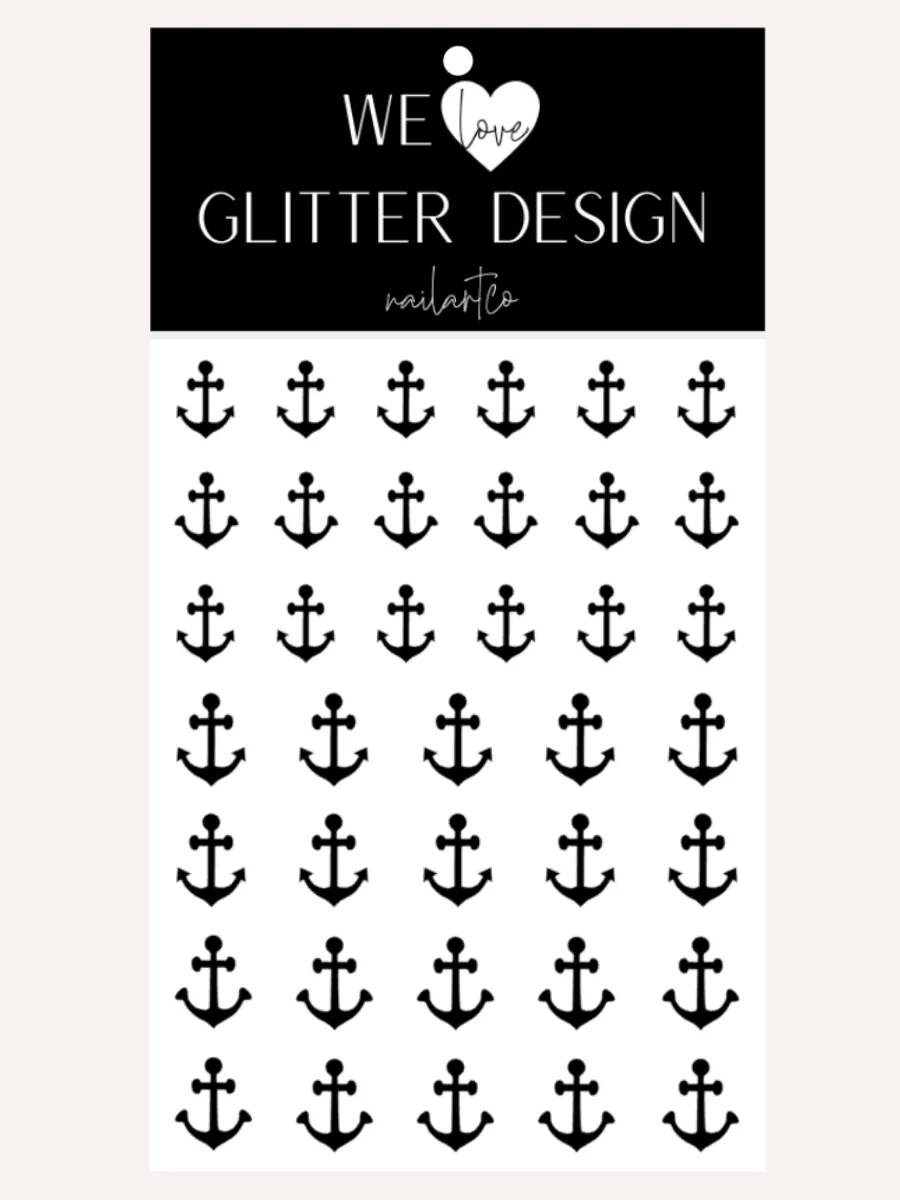 Anchor Nail Decal | Black