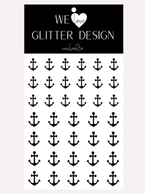 Anchor Nail Decal | Black