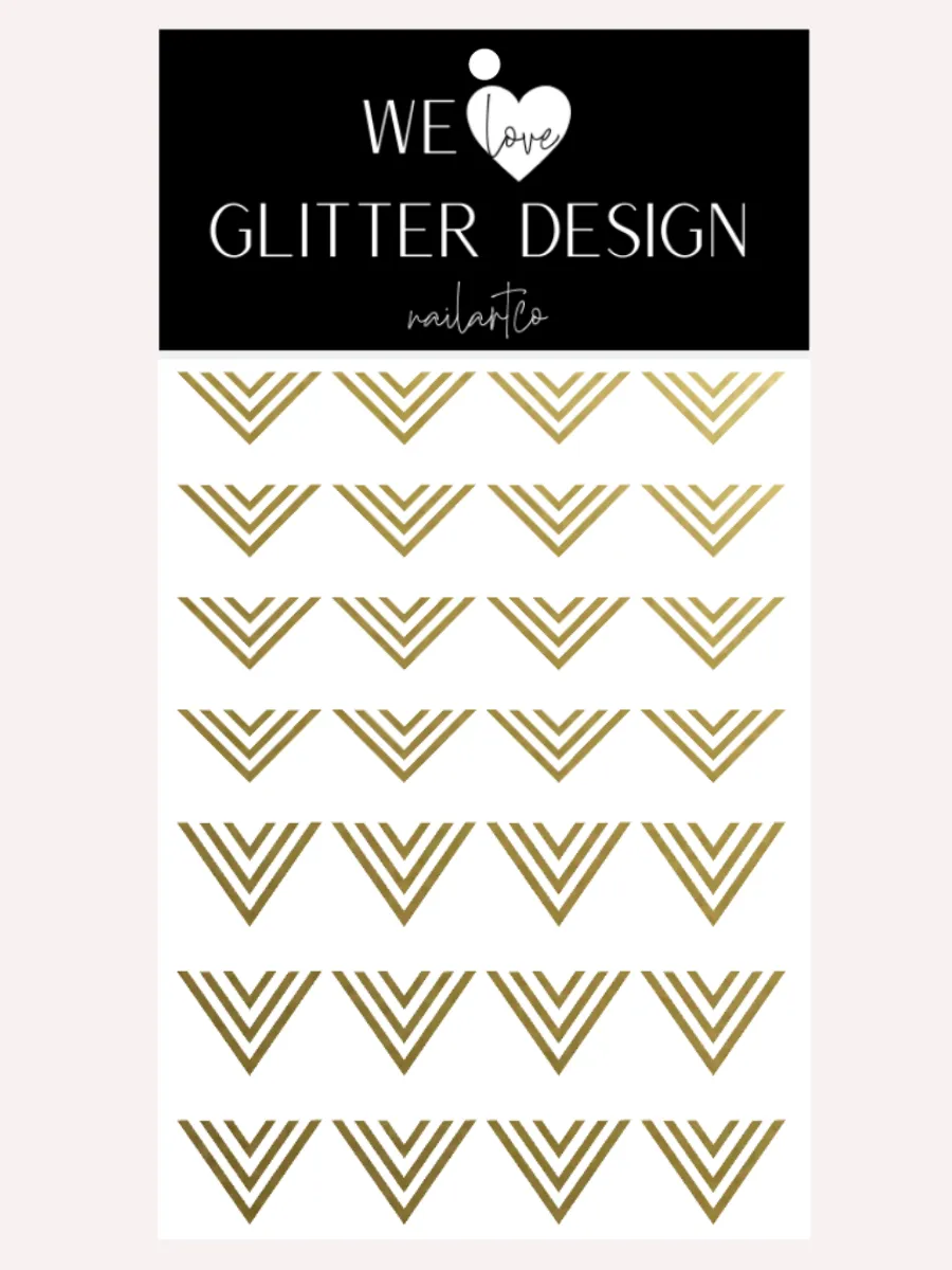 Angle Nail Decal | Gold Shimmer