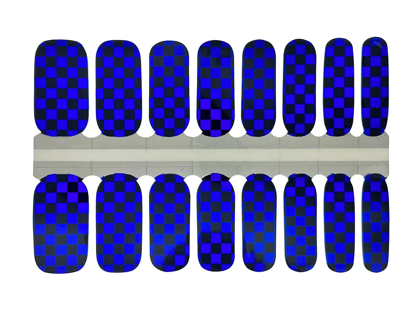 Black and Blue Checkerboard - Nail Wrap Set