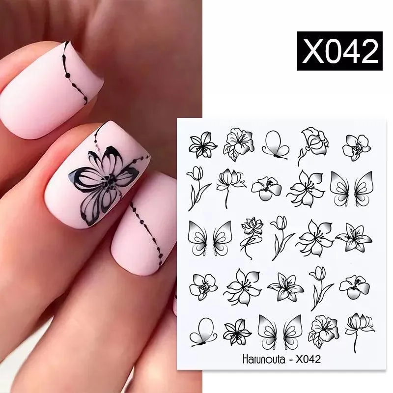 Blooming Butterfly Floral Nail Art Sticker: Intricate Design, Easy Application, Transform Nails