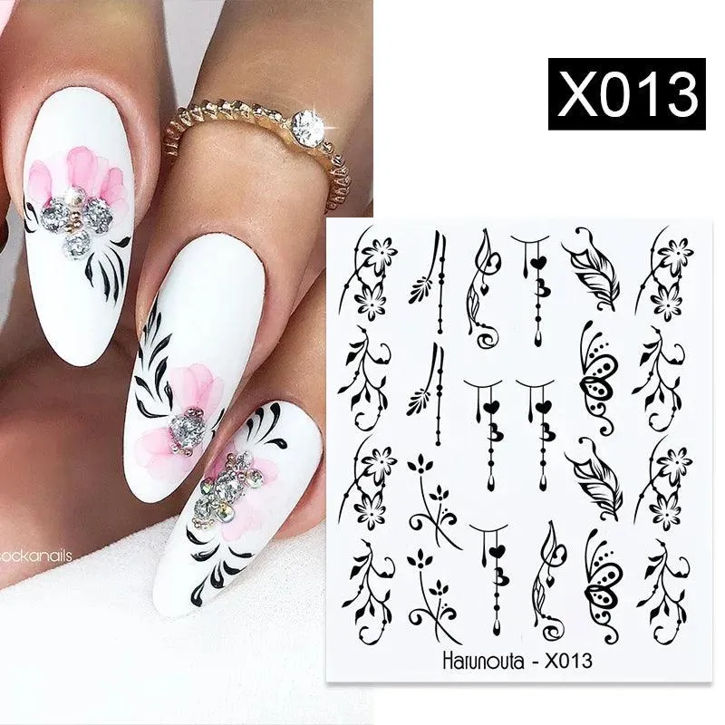 Blooming Butterfly Floral Nail Art Sticker: Intricate Design, Easy Application, Transform Nails