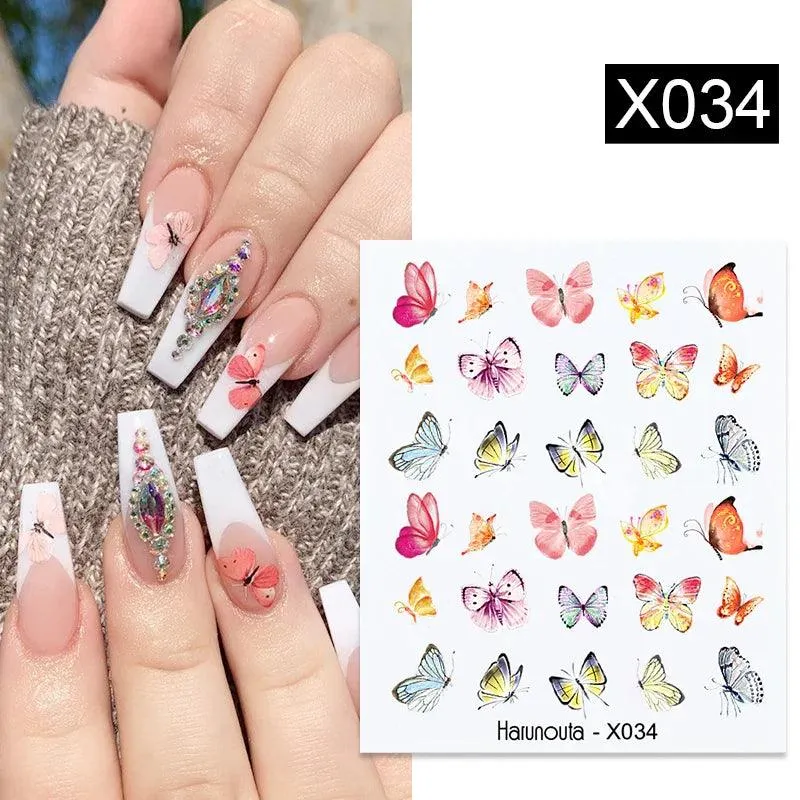 Blooming Butterfly Floral Nail Art Sticker: Intricate Design, Easy Application, Transform Nails