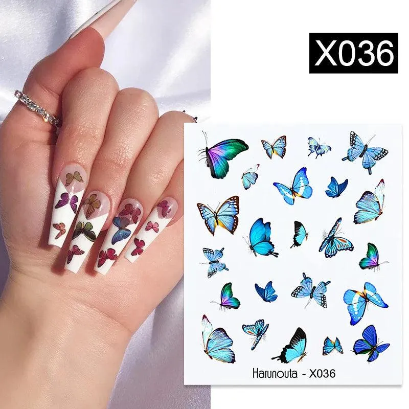 Blooming Butterfly Floral Nail Art Sticker: Intricate Design, Easy Application, Transform Nails