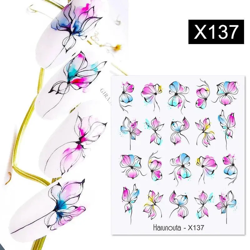 Blooming Butterfly Floral Nail Art Sticker: Intricate Design, Easy Application, Transform Nails