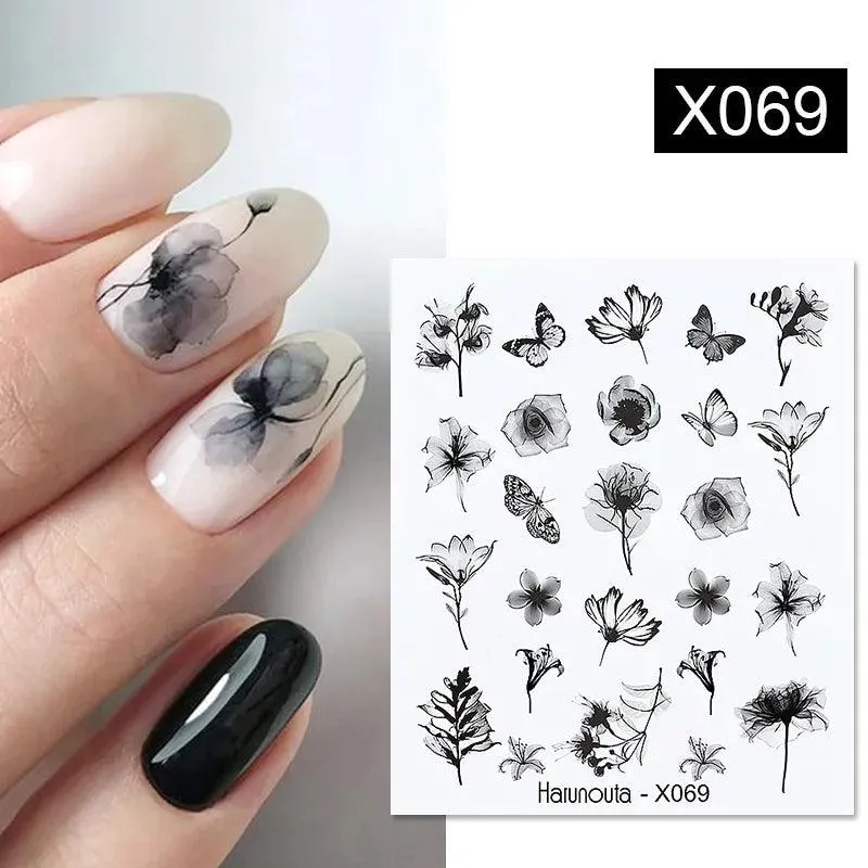 Blooming Butterfly Floral Nail Art Sticker: Intricate Design, Easy Application, Transform Nails