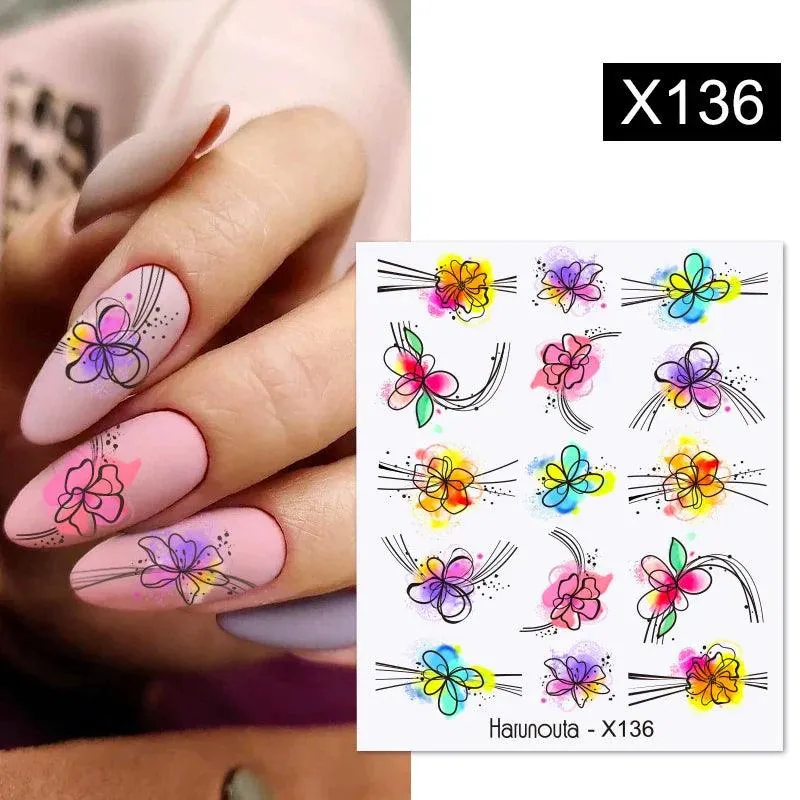 Blooming Butterfly Floral Nail Art Sticker: Intricate Design, Easy Application, Transform Nails