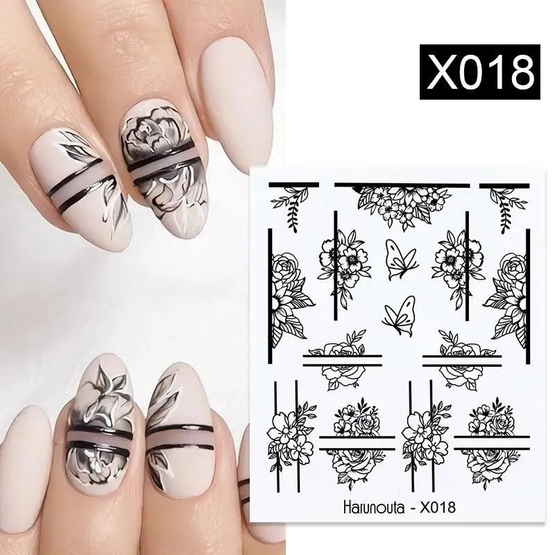 Blooming Butterfly Floral Nail Art Sticker: Intricate Design, Easy Application, Transform Nails