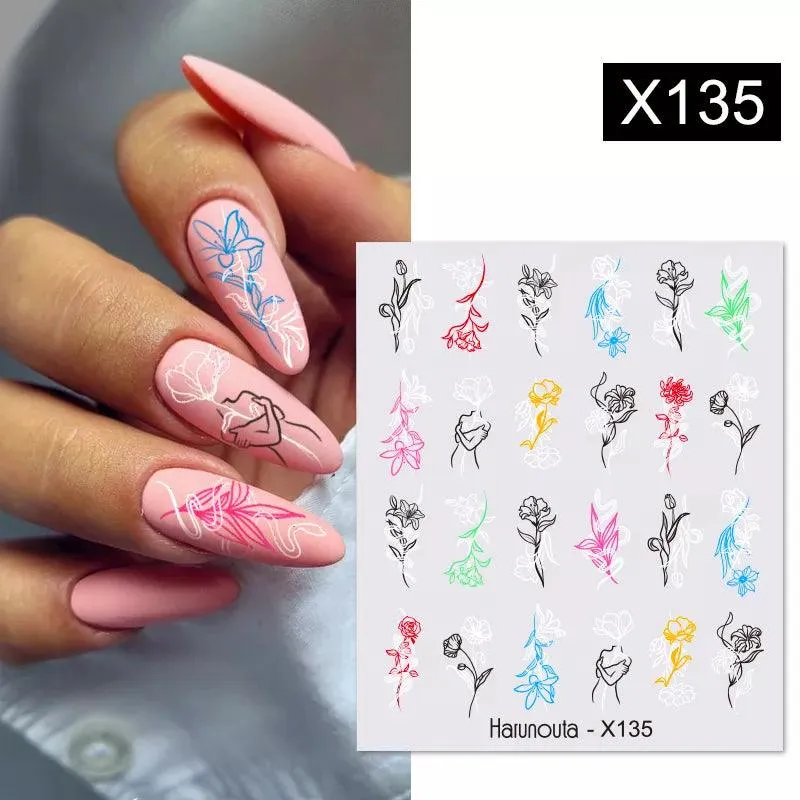 Blooming Butterfly Floral Nail Art Sticker: Intricate Design, Easy Application, Transform Nails