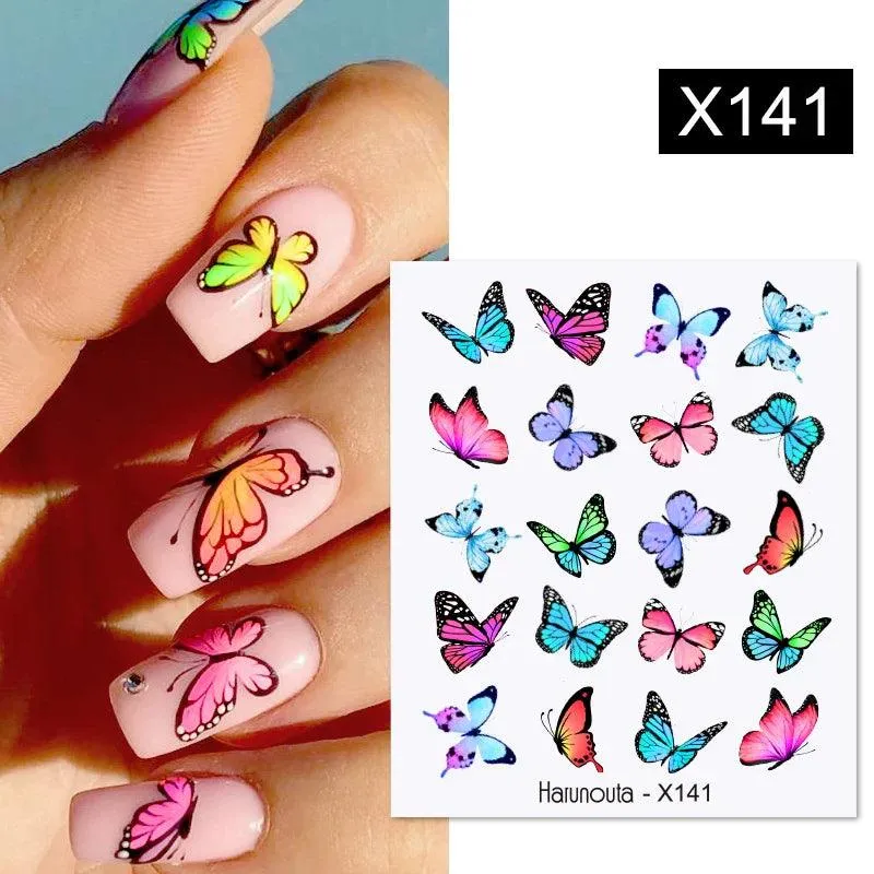 Blooming Butterfly Floral Nail Art Sticker: Intricate Design, Easy Application, Transform Nails