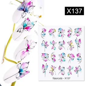 Blooming Butterfly Floral Nail Art Sticker: Intricate Design, Easy Application, Transform Nails