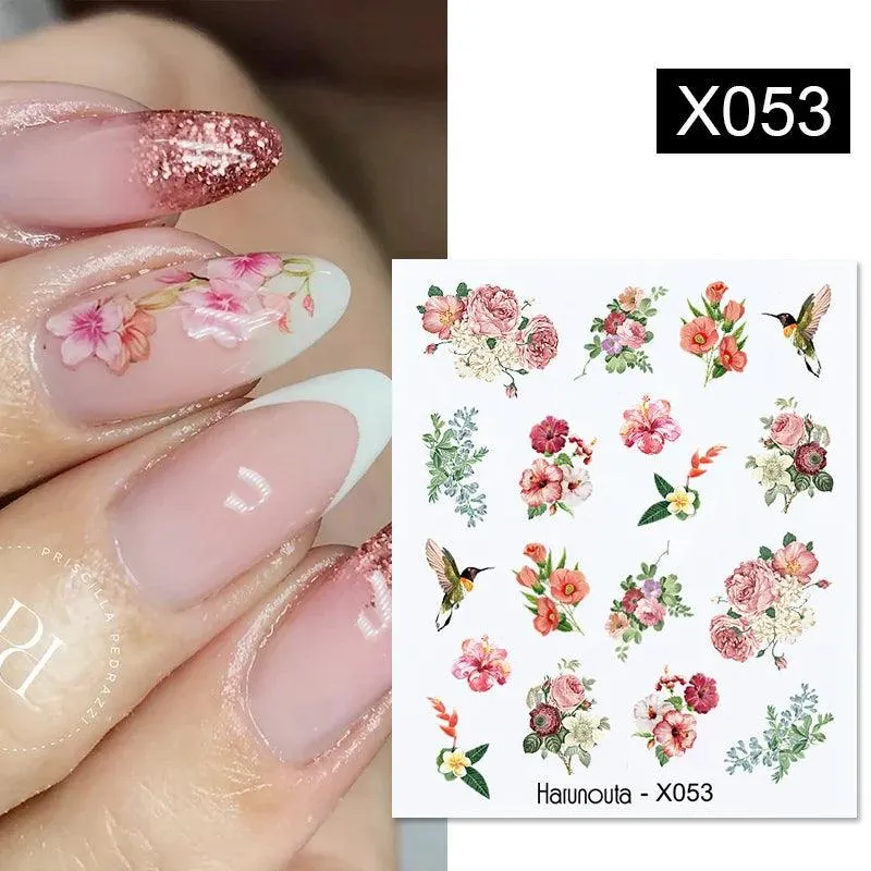 Blooming Butterfly Floral Nail Art Sticker: Intricate Design, Easy Application, Transform Nails