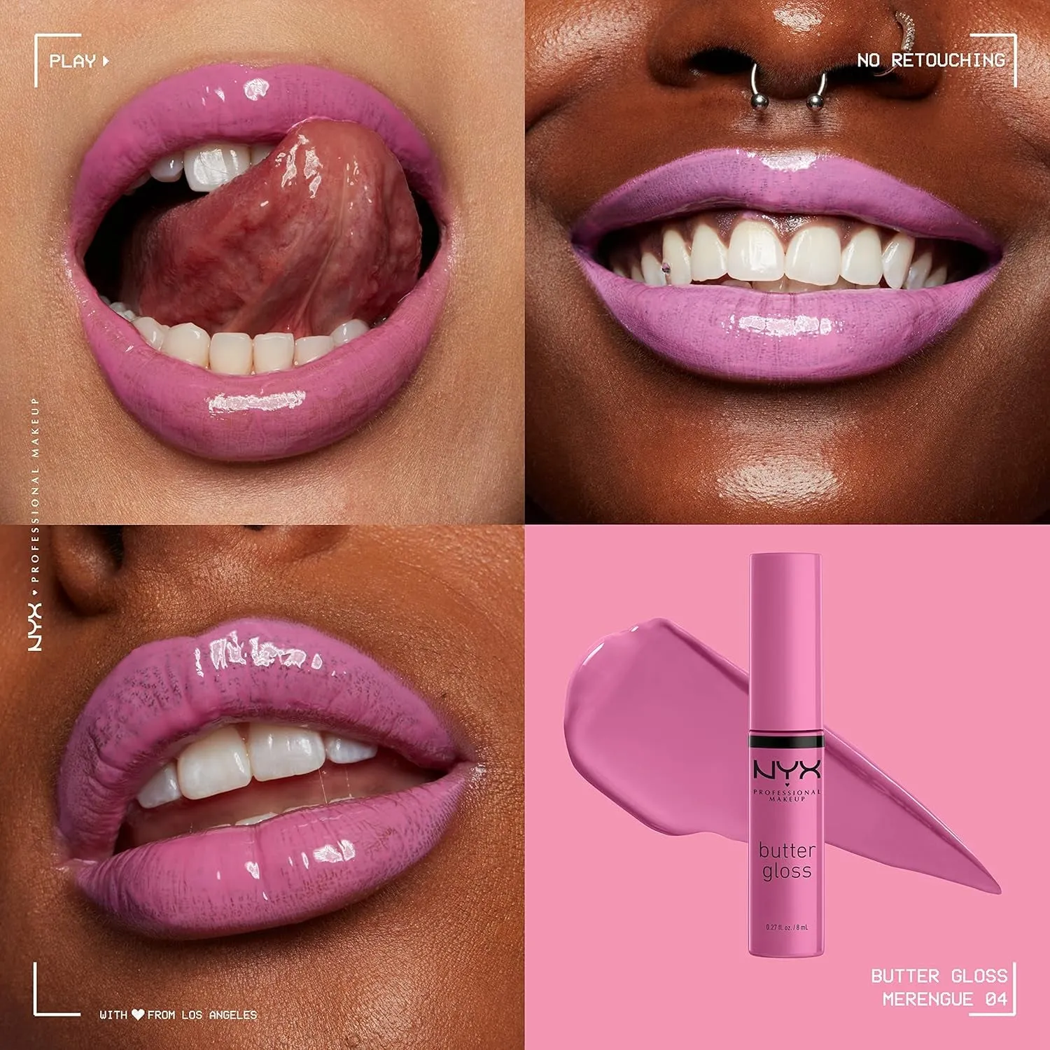 Butter Gloss Non-Sticky Lip Gloss Fortune Cookie True Nude & Merengue Pink Lilac