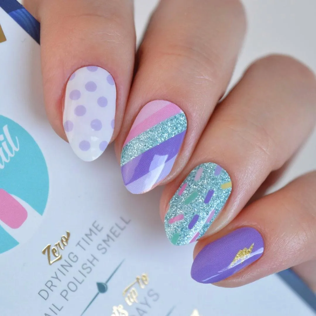 Carnival Whimsy Kaleidoscope Nail Wraps