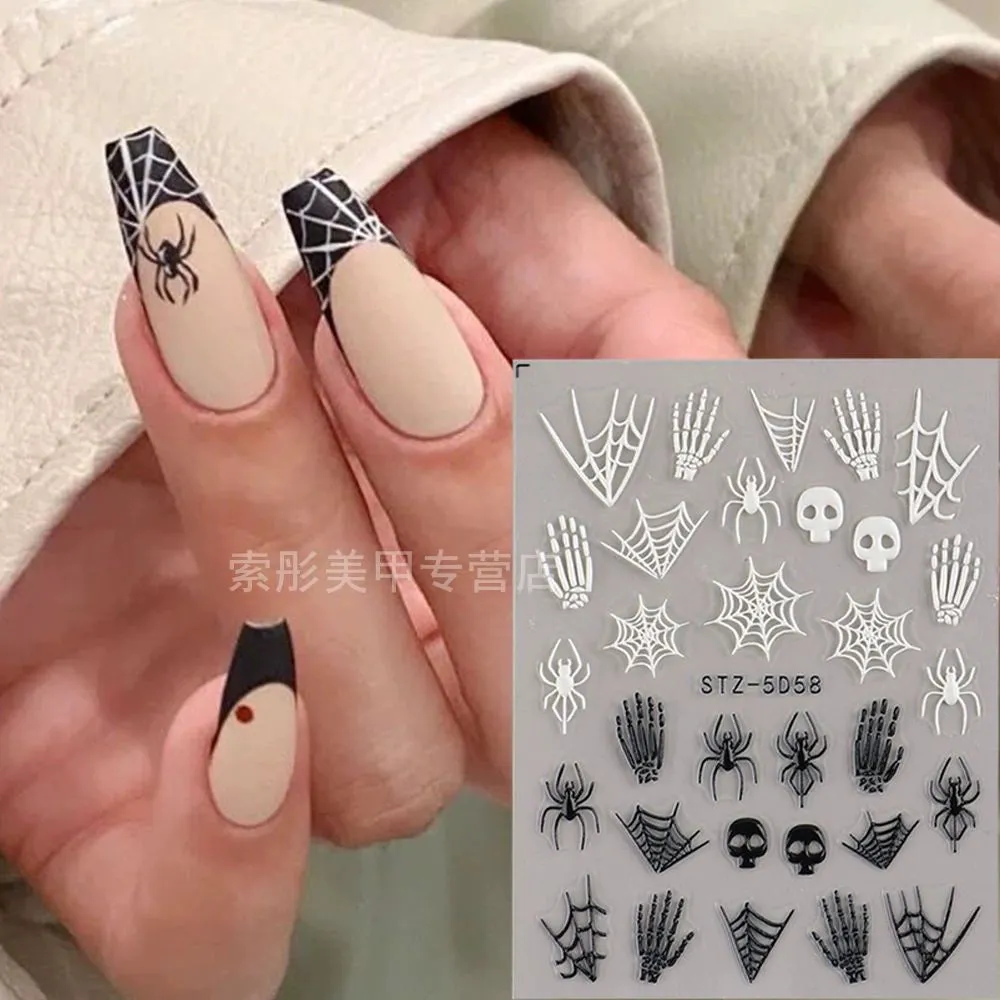 Cat Bones and Claw Bones Nail Art Stickers