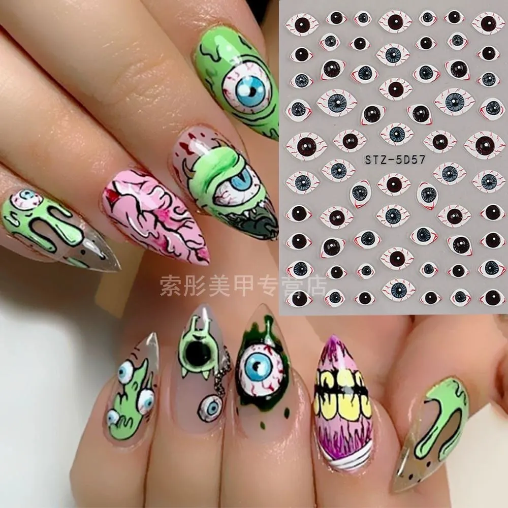 Cat Bones and Claw Bones Nail Art Stickers