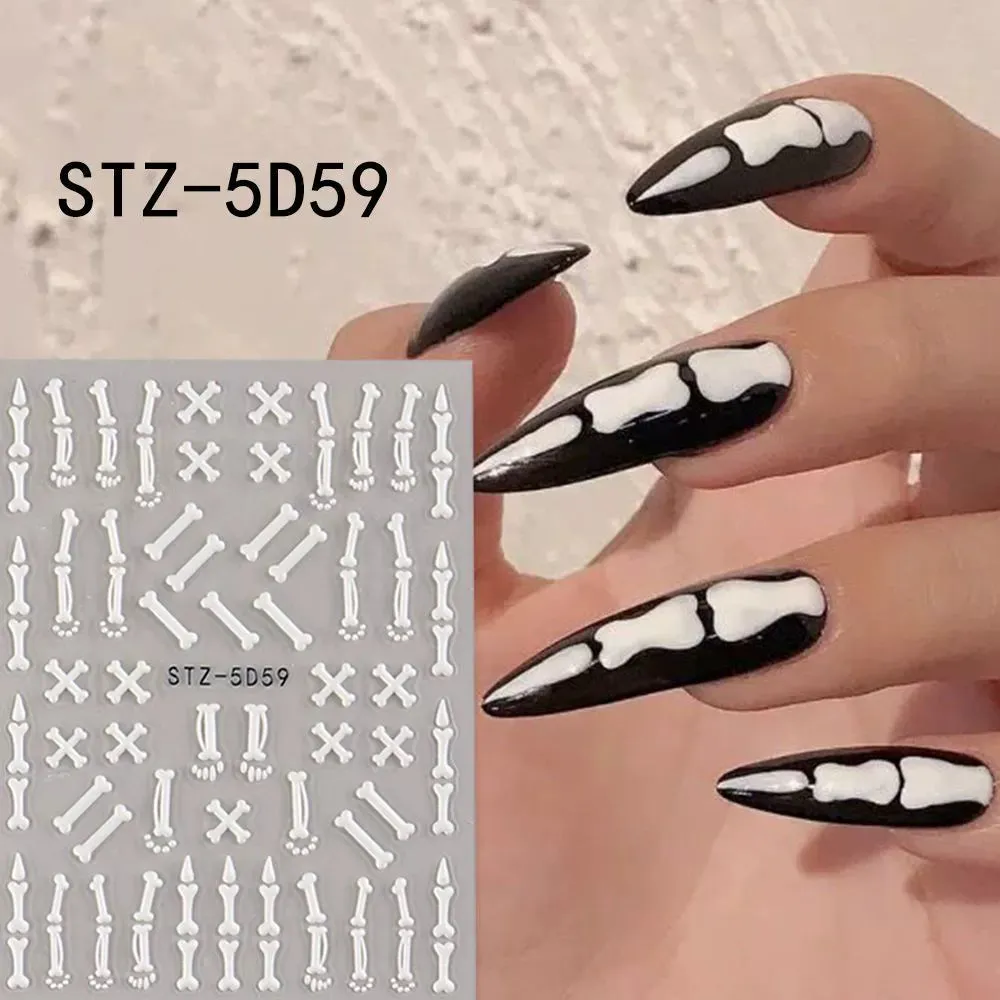 Cat Bones and Claw Bones Nail Art Stickers