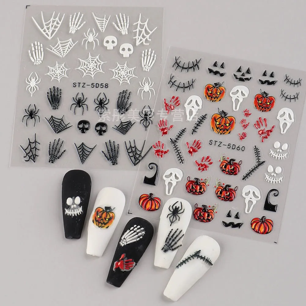 Cat Bones and Claw Bones Nail Art Stickers