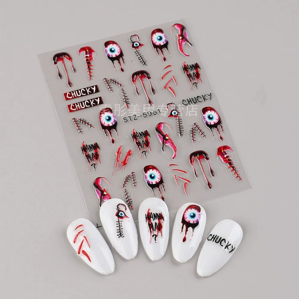 Cat Bones and Claw Bones Nail Art Stickers